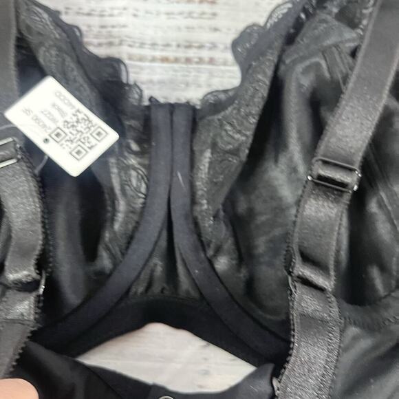 Wingslove Women's Lace No Pad Full Coverage Unlined Underwire Black Bra sz 44DDD - Picture 10 of 12